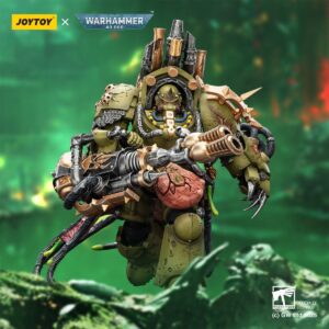 JoyToy JT02908 1/18 Warhammer 40K Death Guard Lord of Virulence with Power Fist and Twin Plague Spewer