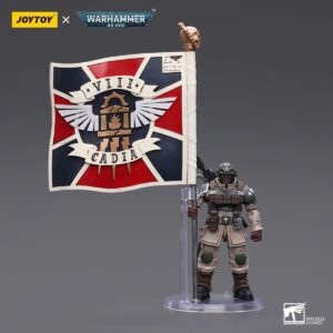 JoyToy JT7929 1/18 Warhammer 40K Astra Militarum Cadian Command Squad Veteran with Regimental Standard
