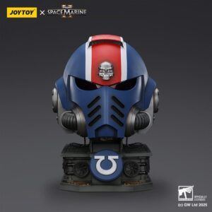 JoyToy JT01697 1/1 Warhammer 40k Ultramarines Lieutenant Titus' MKX Helmet & Display Stand