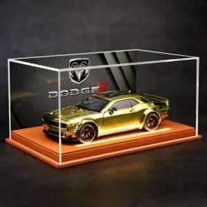 1/24 Dodge Challenger Hellcat Electroplated Version With Lighted Leather Display Case
