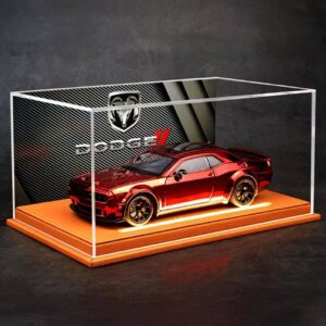 1/24 Dodge Challenger Hellcat Electroplated Version With Lighted Leather Display Case